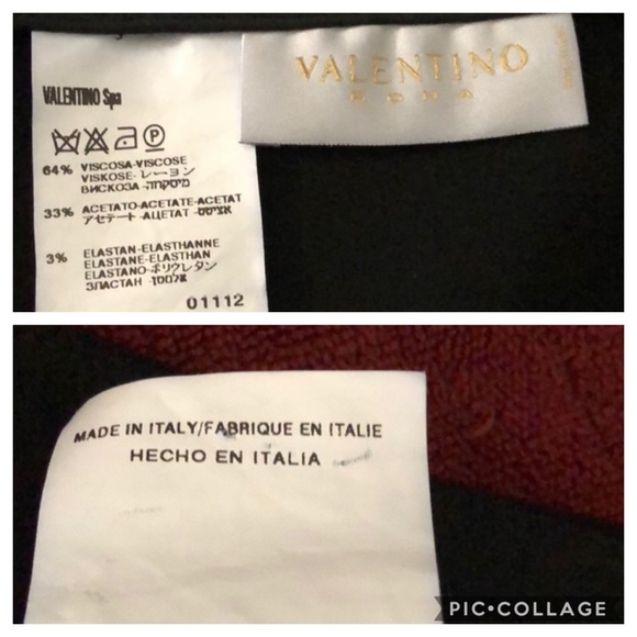 VALENTINO Pencil Skirt Side Ruffle Black - Picture 7 of 8